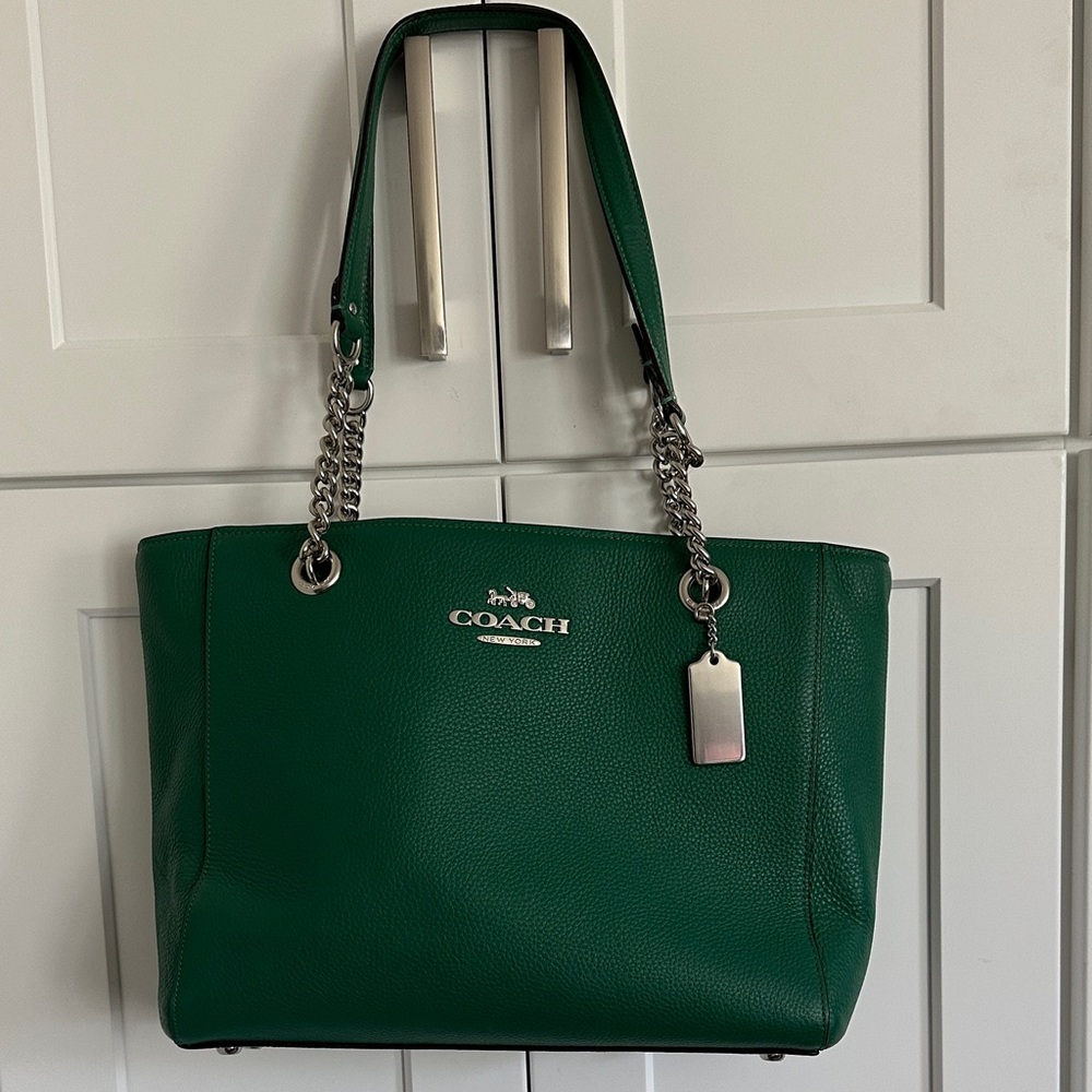 Coach Emerald Green Leather Tote